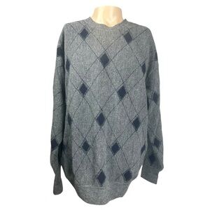 Alpaca Argyle Sweater XL Golf Preppy Made In Peru Coastal Grandad Vintage